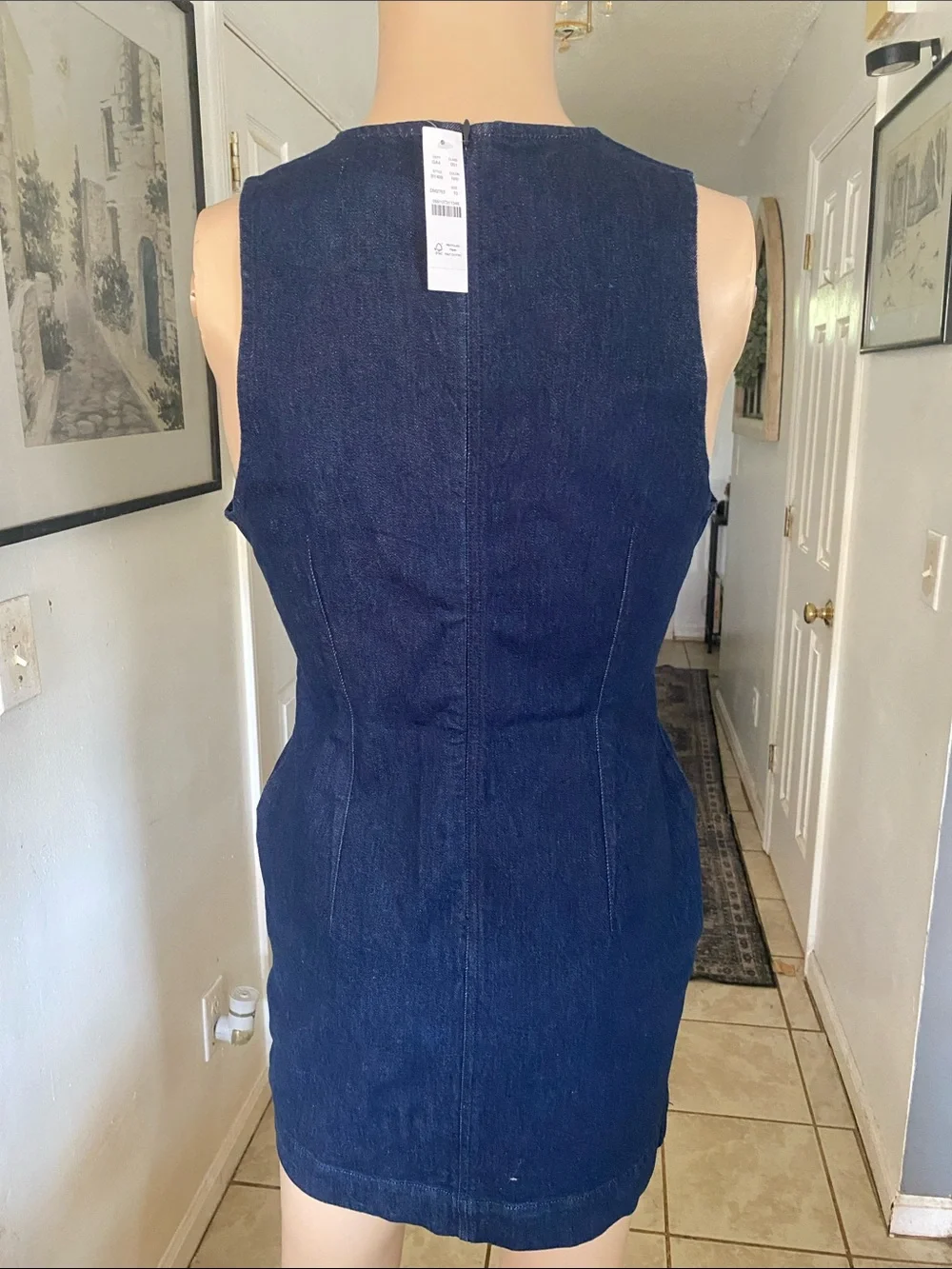 J. Crew Navy Denim Sleeveless Mini Dress gb3